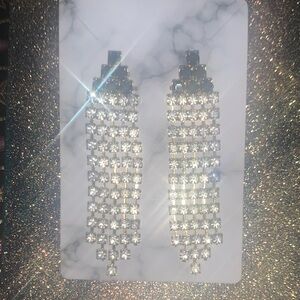 Vintage 80's Elegant Gold and Silver Dangle Earrings